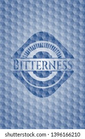Bitterness blue emblem with geometric background. Vector Illustration. Detailed.
