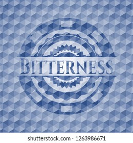 Bitterness blue polygonal emblem.