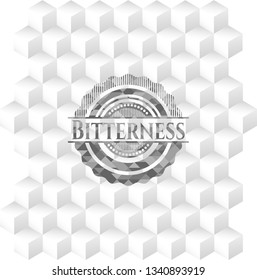 Bitterness grey emblem with cube white background