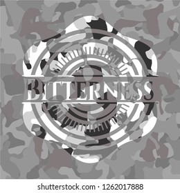 Bitterness on grey camouflaged texture
