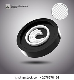 bittorrent BTT coin 3D render transparent
