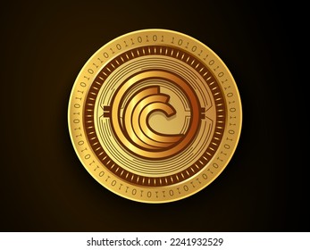 BitTorrent (BTT) crypto currency symbol and logo on gold coin. Virtual money concept token based on blockchain technology. 