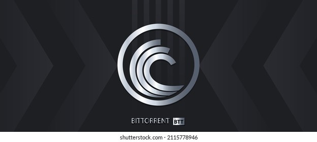 Bittorrent BTT Cryptocurrency symbol vector illustration. Simple Block chain based technology background with crypto logo design. 