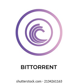 BitTorrent Cryptocurrency token icon. BTT token symbol. Cryptocurrency vector icon. Flat Vector illustration - Vector