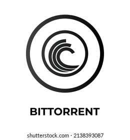 Bittorrent Cryptocurrency token icon. BTT token symbol. Cryptocurrency vector icon. Flat Vector illustration - Vector