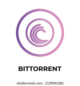 Bittorrent Cryptocurrency token icon. BTT token symbol. Cryptocurrency vector icon. Flat Vector illustration - Vector