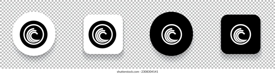 BitTorrent Token (BTT)  crypto currency logo symbol set isolated on transparent background vector