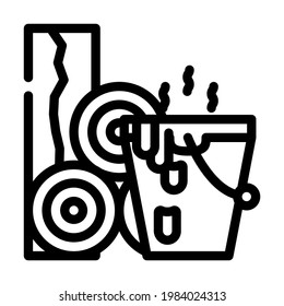 bitumen building material line icon vector. bitumen building material sign. isolated contour symbol black illustration