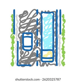 bituminous road doodle icon sketch vector. bituminous road sign. isolated symbol illustration