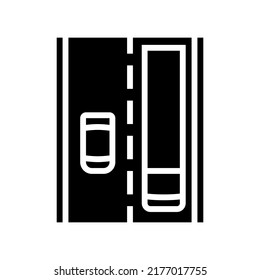 bituminous road glyph icon vector. bituminous road sign. isolated symbol illustration