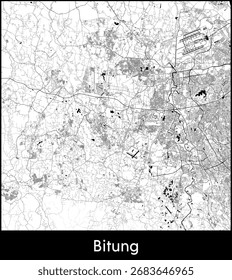 Bitung city map, Indonesia - Topographic vector map poster