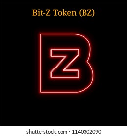 Bit-Z Token (BZ) cryptocurrency symbol. Vector illustration eps10 isolated on black background