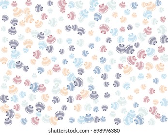 Bivalve conch, shellfish vector seamless, sea shell pattern illustration. Oceanic pearl scallop, marine mollusk cockleshell fabric design, seashell textile.