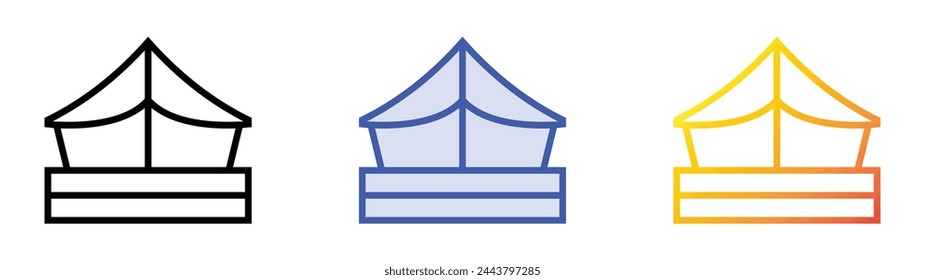 bivouac icon. Linear, Blue Fill and Gradient Style Design Isolated On White Background