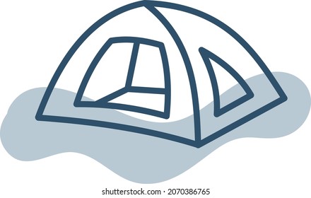Bivy tent, illustration, vector, on a white background.