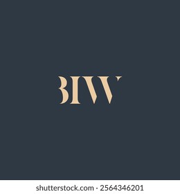 BIW abstract letter logo design. This logo is designed by three abstract letters.