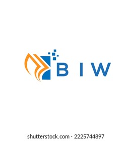 BIW credit repair accounting logo design on white background. BIW creative initials Growth graph letter logo concept. BIW business finance logo design.
