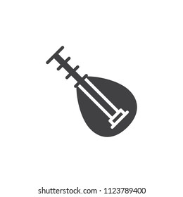 Biwa music instrument vector icon. filled flat sign for mobile concept and web design. Traditional Japanese string instrument simple solid icon. Symbol logo illustration. Pixel perfect vector graphics