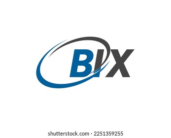 BIX letter creative modern elegant swoosh logo design