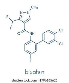 Bixafen fungicide molecule. Skeletal formula.