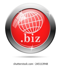 .biz icon. Internet button on white background. 
