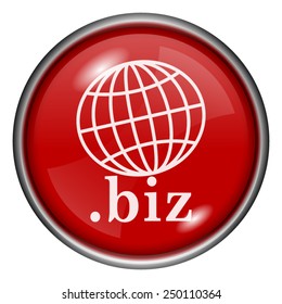 .biz icon. Internet button on white background. 