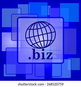 .biz icon. Internet button on abstract background. 