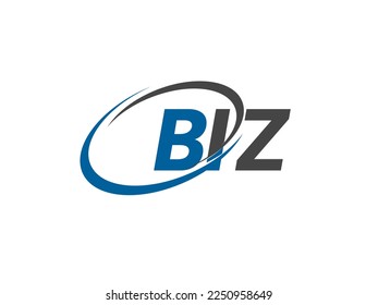 BIZ letter creative modern elegant swoosh logo design