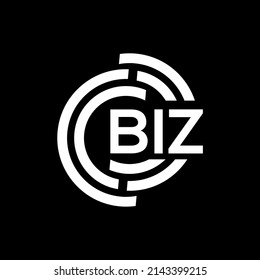 BIZ letter logo design on black background. BIZ creative initials letter logo concept. BIZ letter design.
