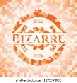 Bizarre abstract orange mosaic emblem