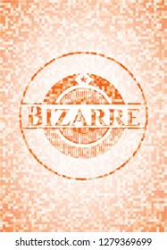 Bizarre abstract orange mosaic emblem