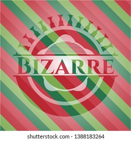 Bizarre christmas colors emblem. Vector Illustration. Detailed.