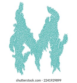Bizarre decorative letter.Custom art font.