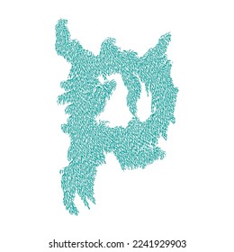 Bizarre decorative letter.Custom art font.
