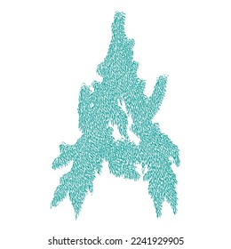 Bizarre decorative letter.Custom art font.