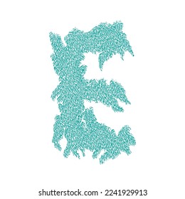 Bizarre decorative letter.Custom art font.