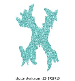 Bizarre decorative letter.Custom art font.