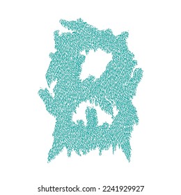 Bizarre decorative letter.Custom art font.