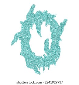 Bizarre decorative letter.Custom art font.