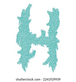 Bizarre decorative letter.Custom art font.