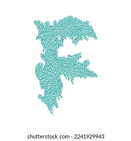 Bizarre decorative letter.Custom art font.