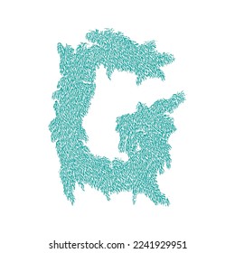 Bizarre decorative letter.Custom art font.