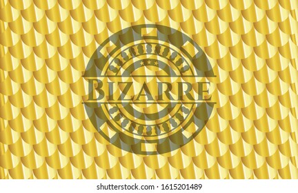 Bizarre golden emblem. Scales pattern. Vector Illustration. Detailed.