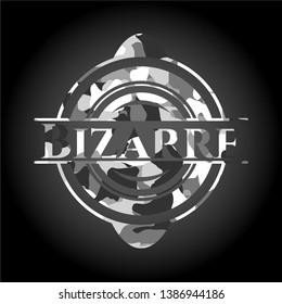Bizarre grey camo emblem. Vector Illustration.