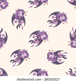 bizarre monster , cartoon seamless pattern background