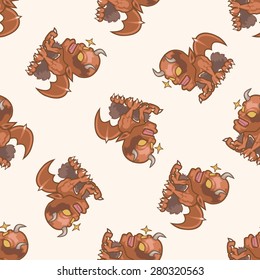 bizarre monster , cartoon seamless pattern background