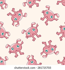 bizarre monster , cartoon seamless pattern background