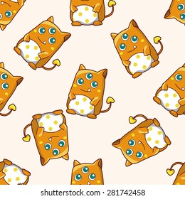 bizarre monster , cartoon seamless pattern background