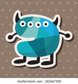 bizarre monster flat icon elements,eps10