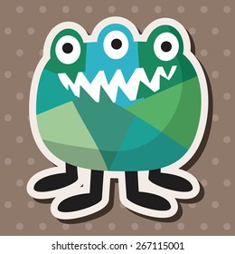 bizarre monster flat icon elements,eps10